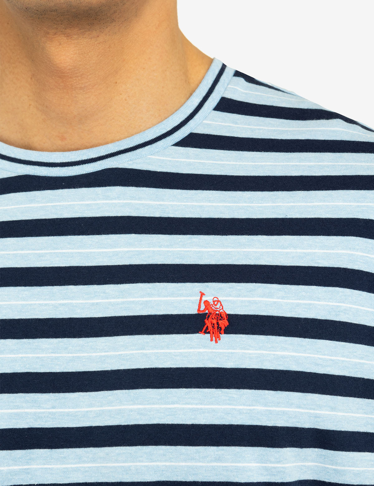 YARN DYE STRIPE JERSEY CREW NECK T-SHIRT - Image 7