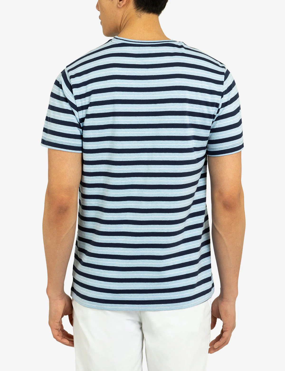 YARN DYE STRIPE JERSEY CREW NECK T-SHIRT - Image 8
