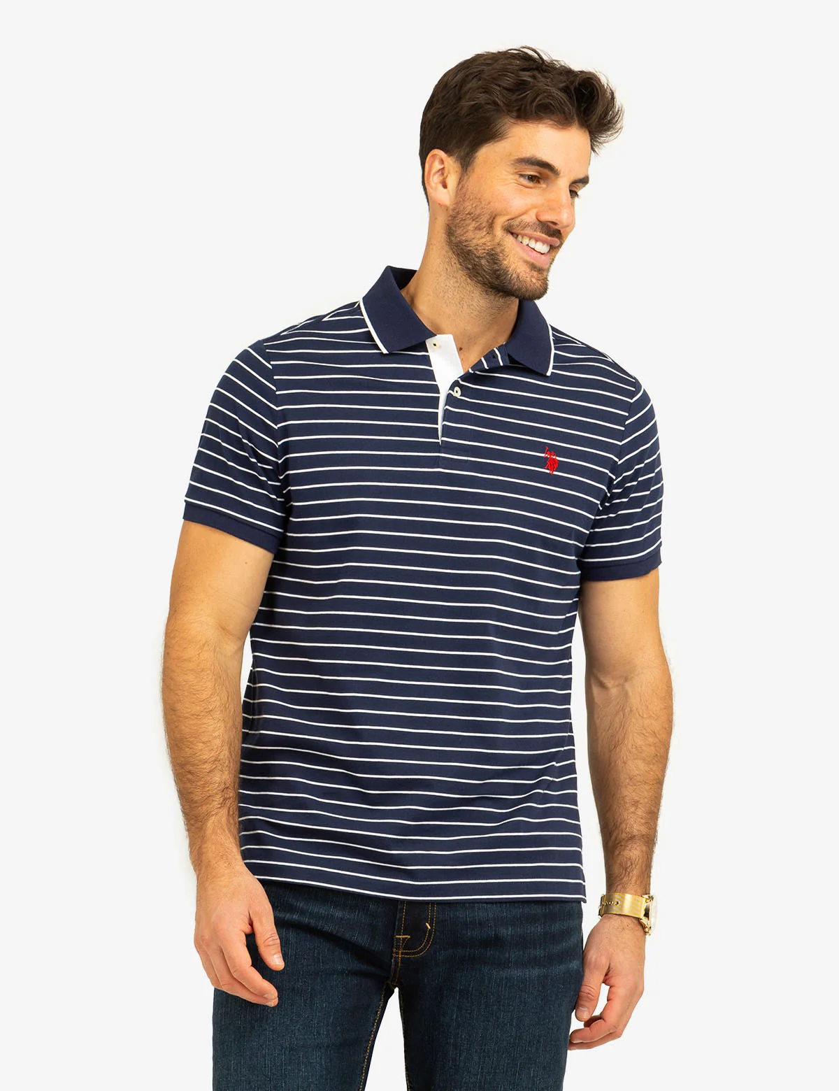 YARN DYE STRIPE JERSEY POLO SHIRT - Image 9
