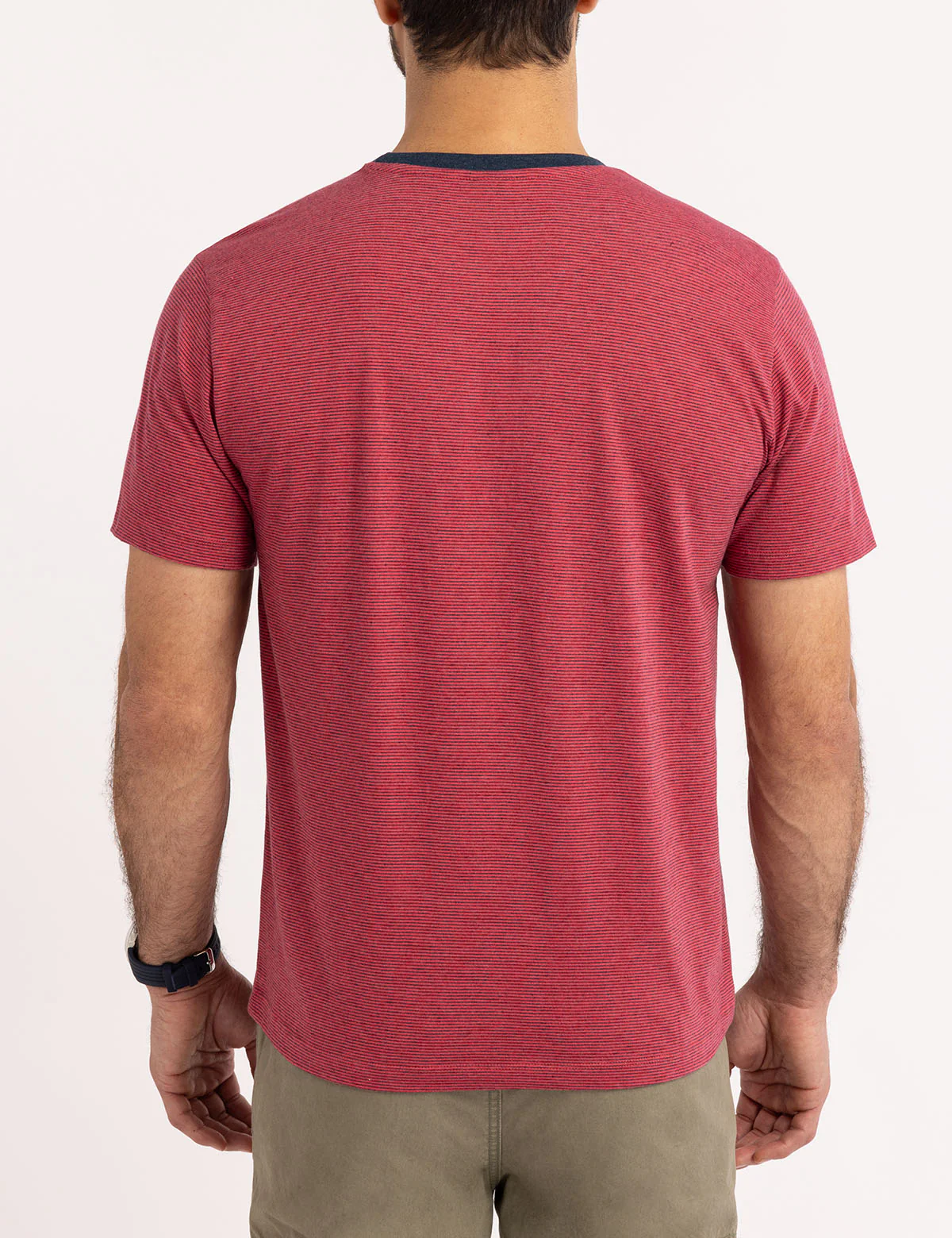 YARN DYE STRIPE PEACHED JERSEY T-SHIRT - Image 10