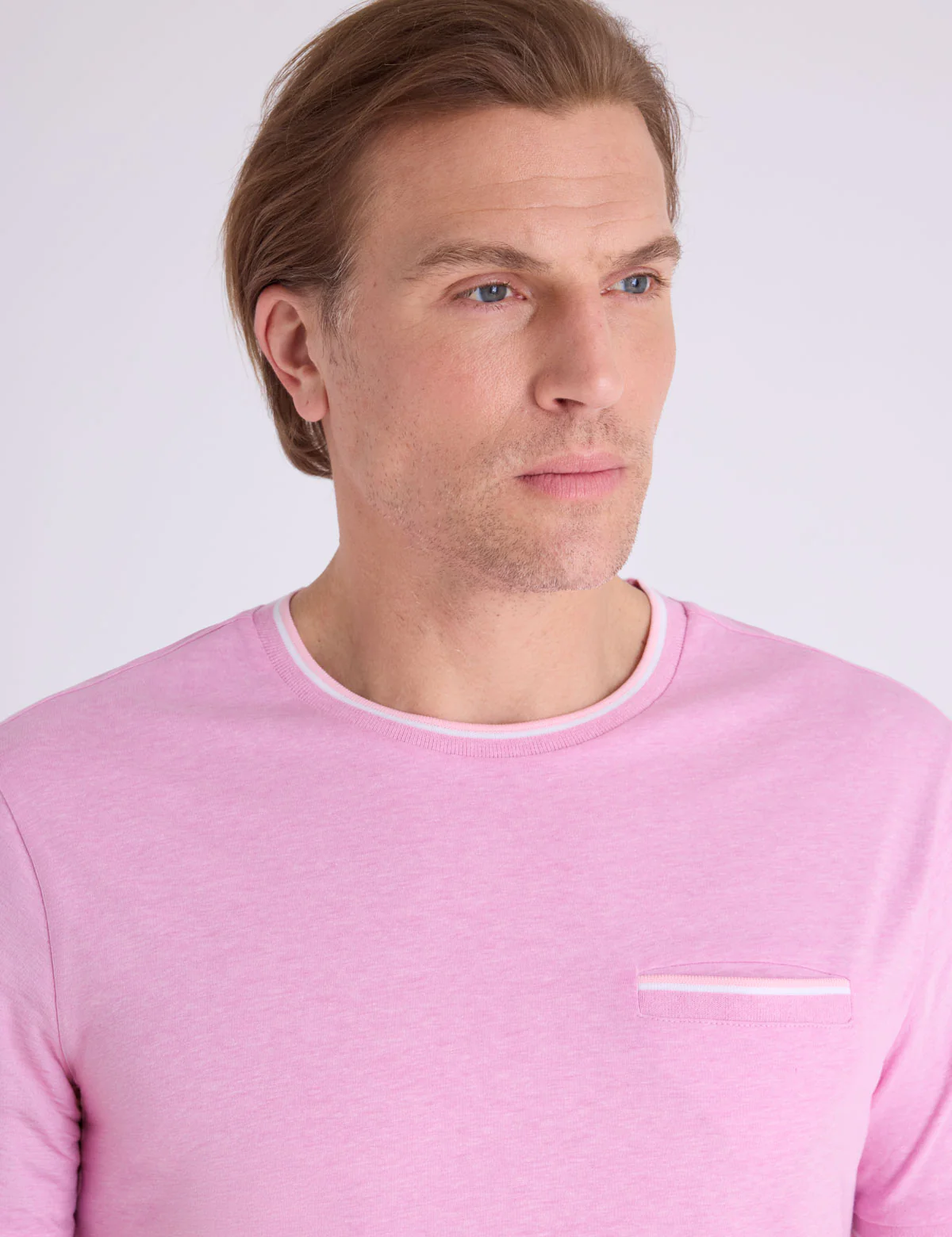YARN DYE TIPPED T-SHIRT WITH CHEST POCKET - Image 3