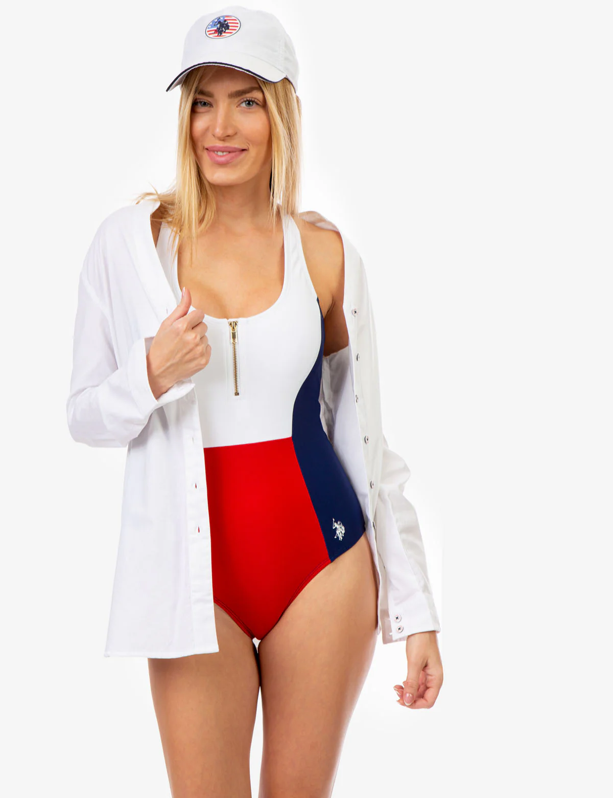 ZIP COLORBLOCK ONE PIECE SWIMSUIT - Image 6