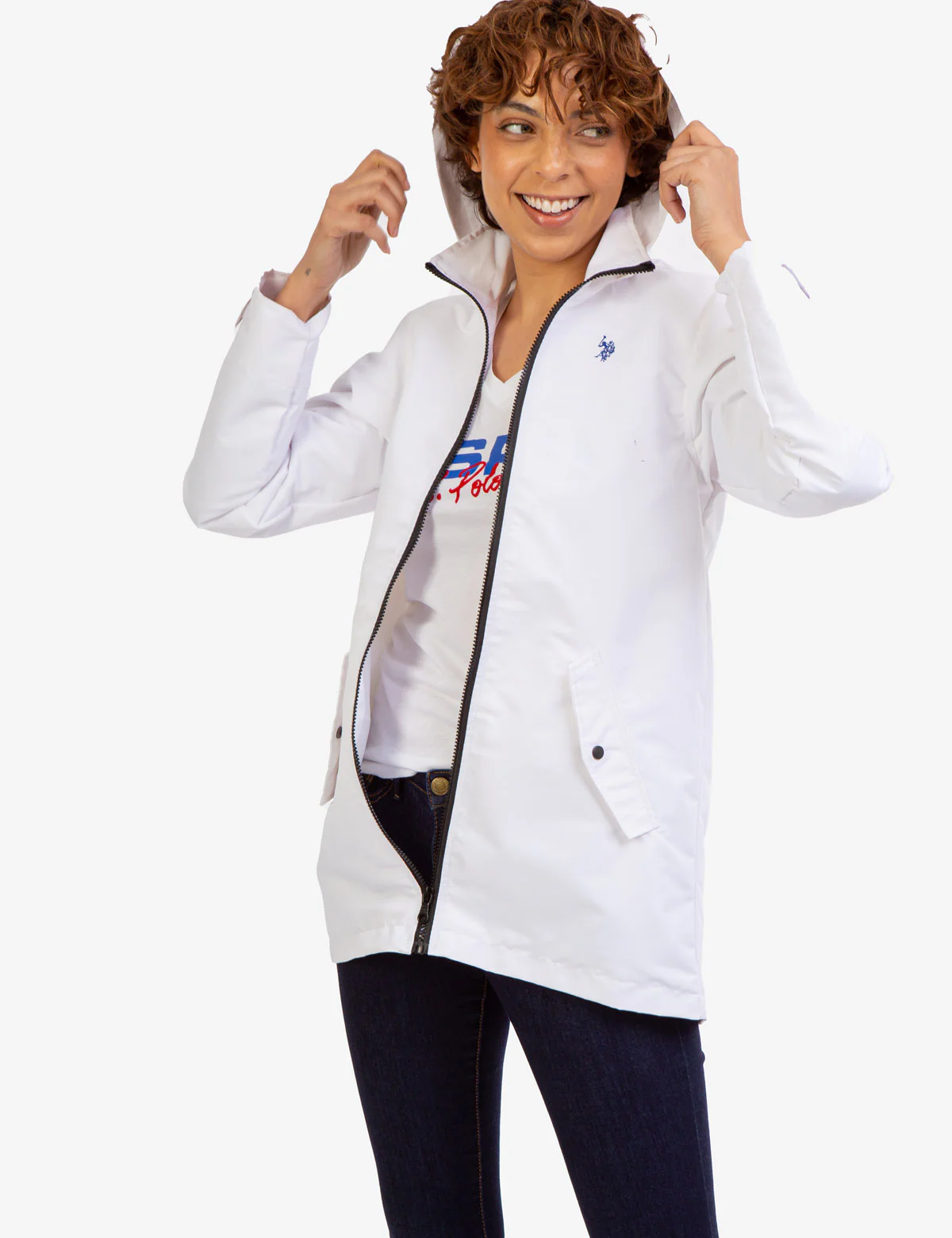 ZIP FRONT HOODED RAINCOAT - Image 4