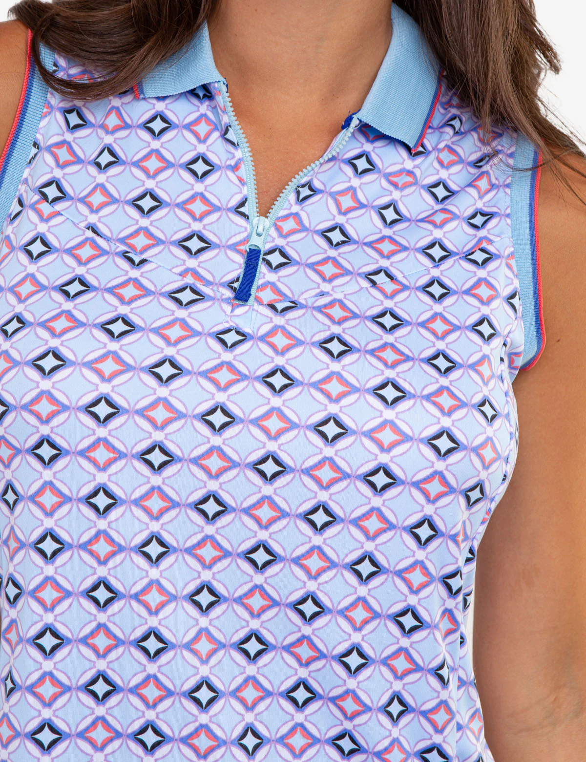 ZIP UP FLOUNCE PRINTED POLO DRESS - Image 11