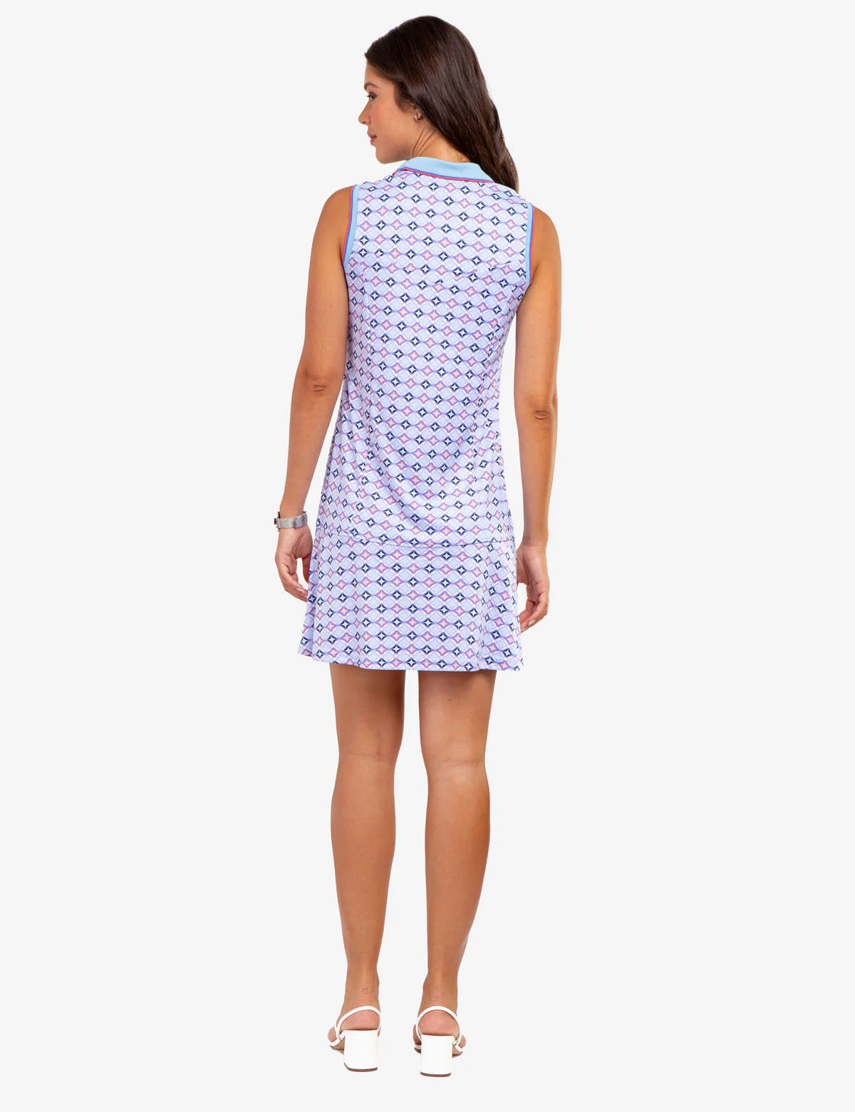 ZIP UP FLOUNCE PRINTED POLO DRESS - Image 14