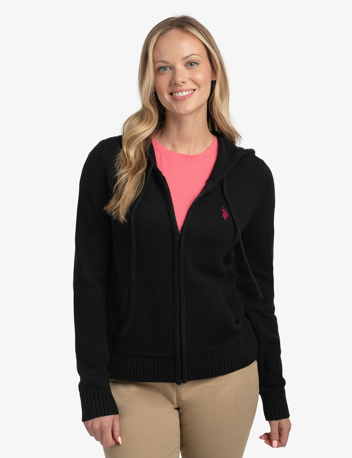 ZIP UP SWEATER WITH HOOD