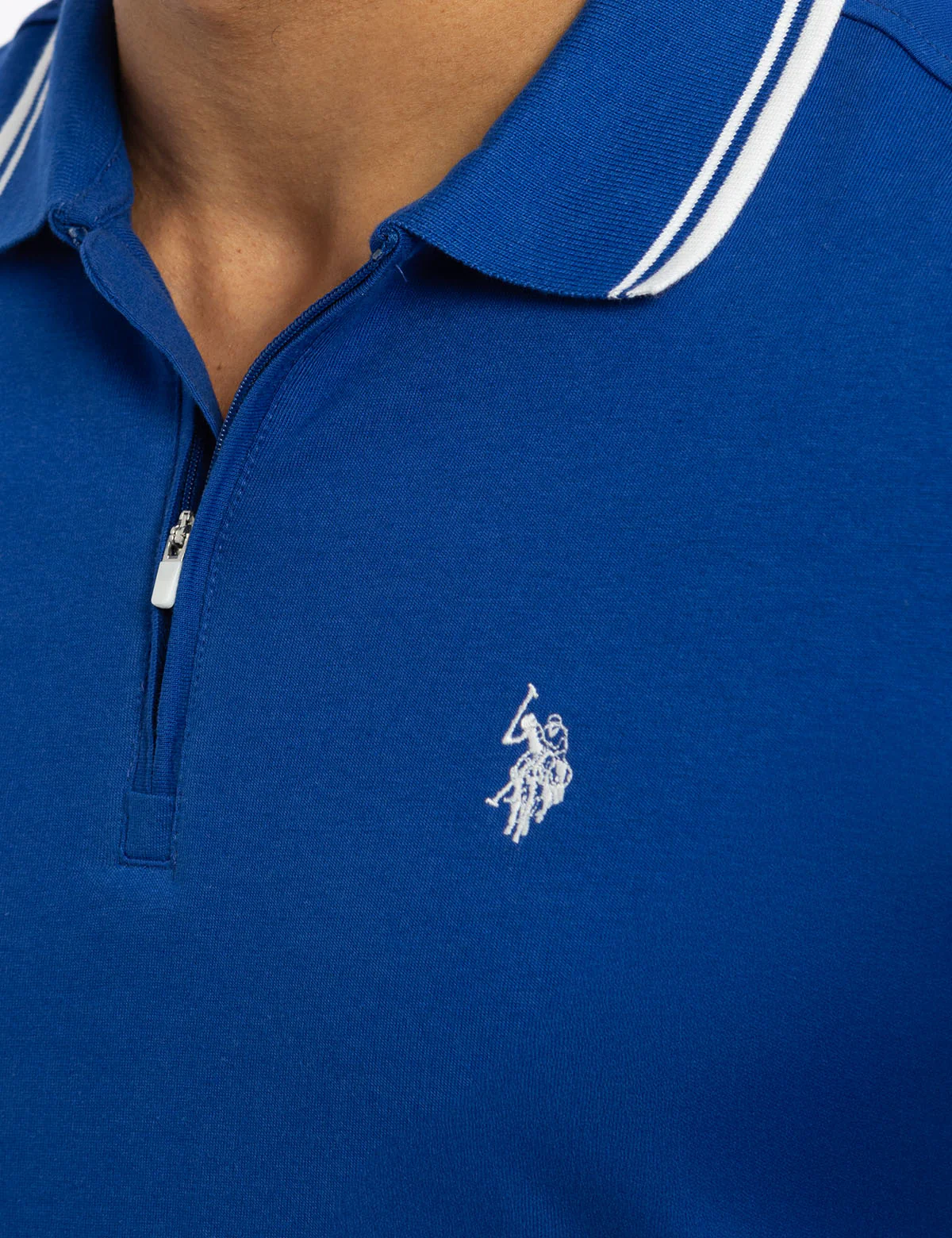 ZIPPER PLACKET TIPPED JERSEY POLO SHIRT - Image 2